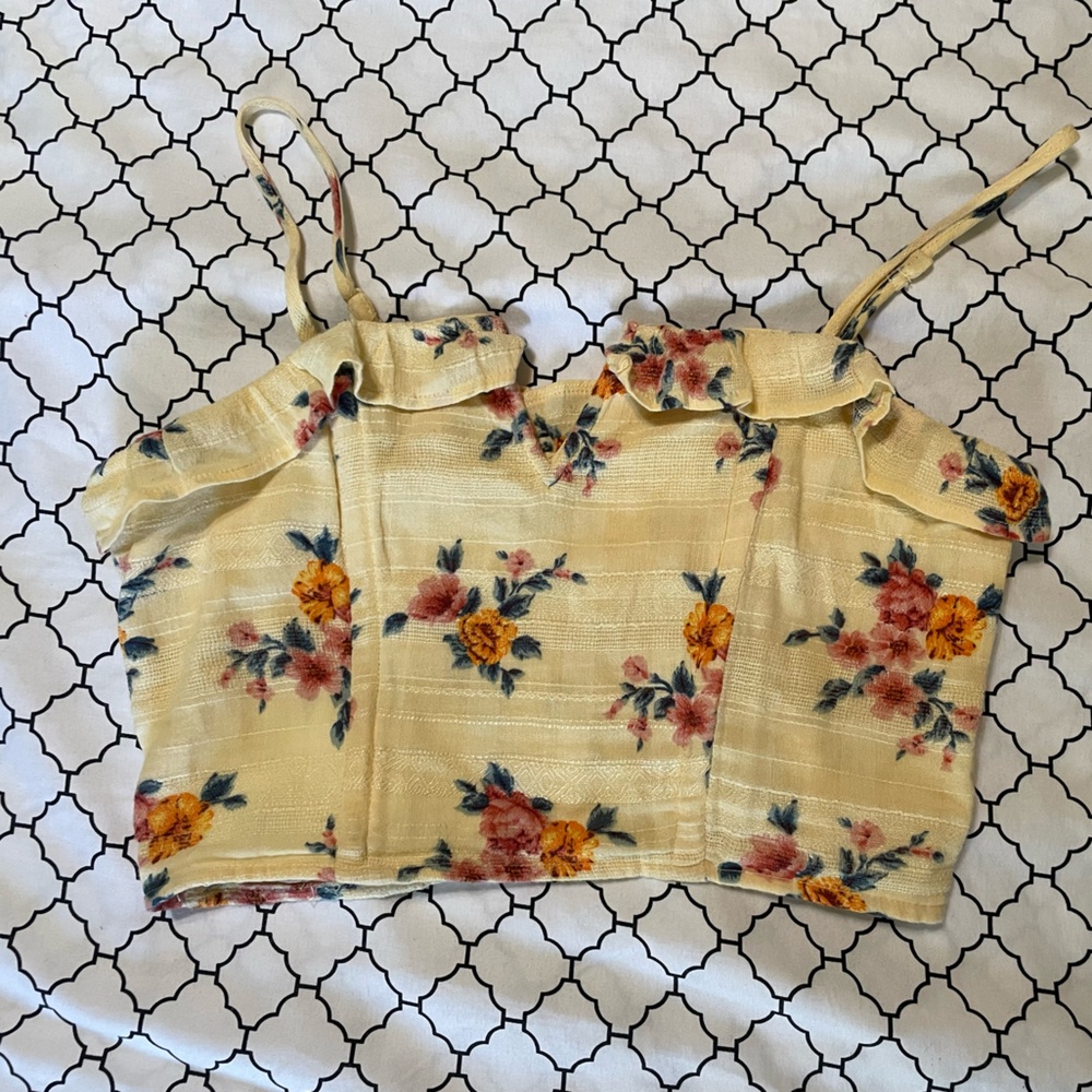 American Eagle Floral corset crop top 💛💐
